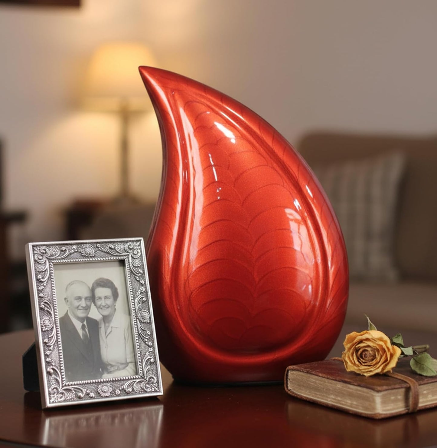 eSplanade Teardrop Cremation Urn Memorial Container Jar Pot | Cremation urn | Metal urn | Burial urn