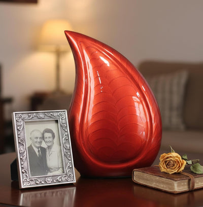 eSplanade Teardrop Cremation Urn Memorial Container Jar Pot | Cremation urn | Metal urn | Burial urn