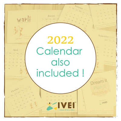 IVEI Calendar with Key hooks and Stationery Holder – All In One Calendar with Motivational Quotes - Wall Calendar with Wooden Key Holder & Stationery Box - Unique Gift for Home, Office - Brown
