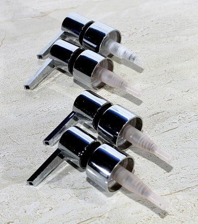 KLEO Chrome Finish Plastic Liquid Soap Dispenser Replacement Pump | Soap Pump | Lotion Pump - Pack of 4 (4 Piece Set)
