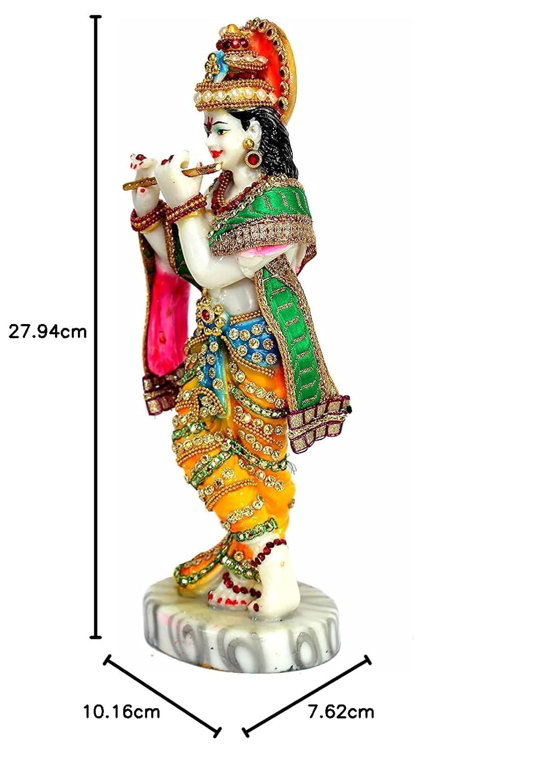 eSplanade Resin Krishna Statue Murti Idol Sculpture (11") Multicolour