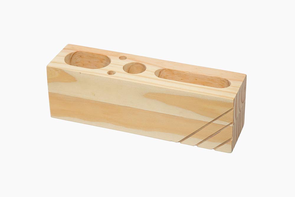 IVEI Sleek Pine Wood Rectangular Pen Stand � Pen/Pencil Holder - Minimalistic Office Desk Organizer - Wooden Stationery Holder for Office and Study Table - Smart and Unique Budget Gifts