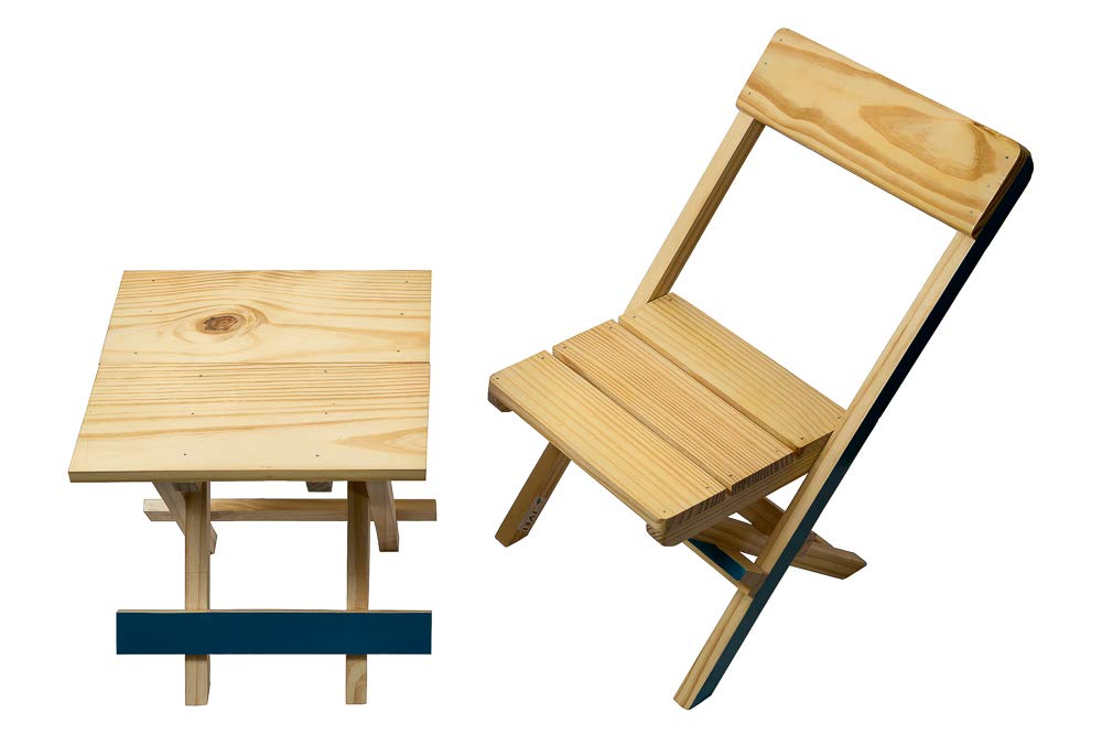 IVEI Smart Pine Wood Folding Multi-Purpose Table and Chair Set - Folding Table and Chair for Kids and Toddlers - Mini Table & Chair Set - Kids Play Table - Handmade Table Set - Unique Gifts for Homes