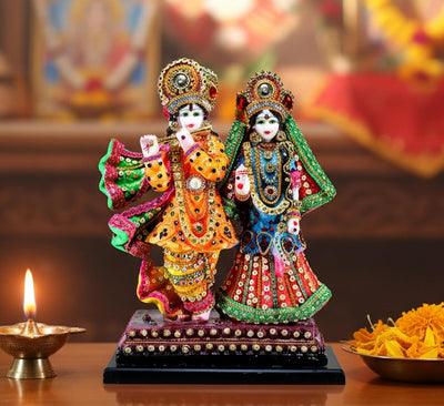 eSplanade - Radha Krishna Kishan Murti Idol Statue Sculpture - Resin (Radha Krishna )