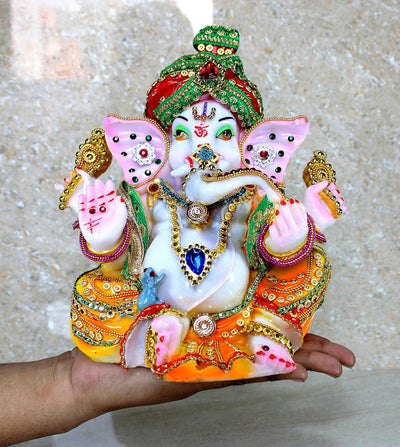 eSplanade Pagdi Ganesha Ganpati Murti Idol Statue Sculpture (9")