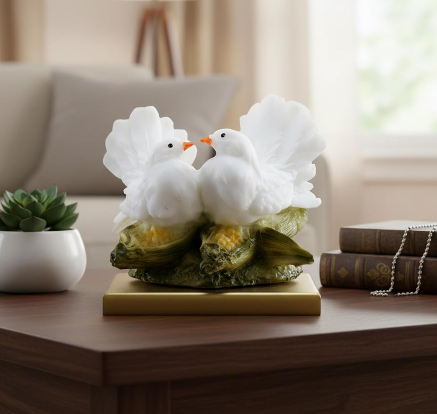 eSplanade Love Birds Showpiece | Bird Statue Romantic Couple Gift Decorative Showpieces Items (Multicolour)