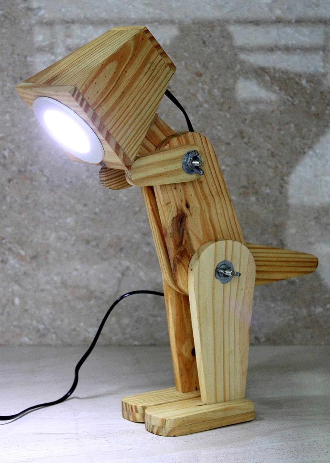 ESPLANADE Wooden Dinosaur Shape Decorative Wall Light | Bedside Lamp | Reading Light | Table Lamp | Focus Lights | Home Decor (Dinosaur)