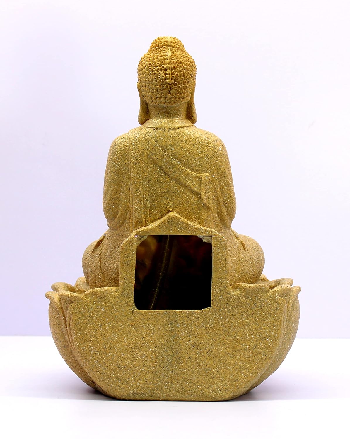 eSplanade Buddha Table Top Indoor Outdoor Water Fall Fountain | Home Decor - Polystone - 12" Inches - Beige