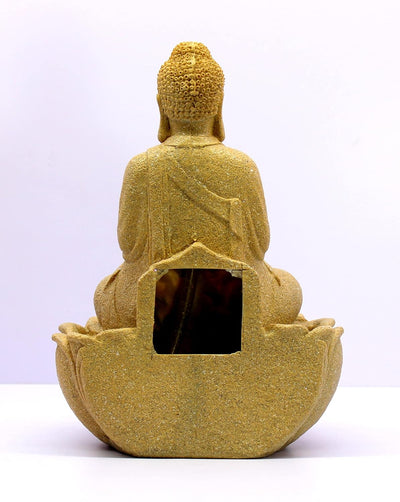 eSplanade Buddha Table Top Indoor Outdoor Water Fall Fountain | Home Decor - Polystone - 12" Inches - Beige