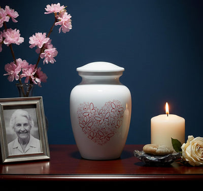 eSplanade Brass Cremation Urn Memorial Jar Pot Container | Medium Size Urn for Funeral Ashes Burial | Engraved Metal Urn | Multicolor- 6" Inches