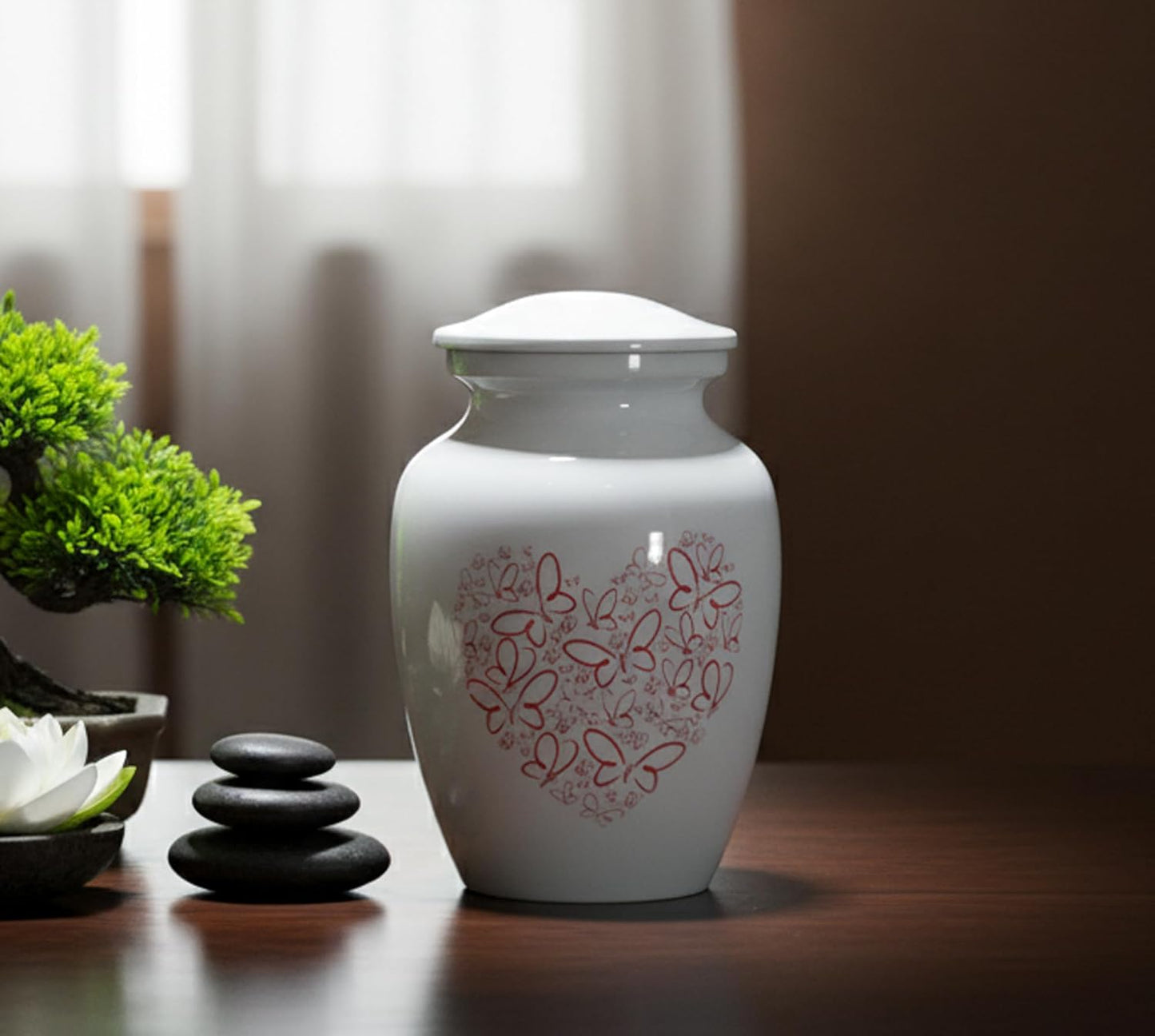 eSplanade Brass Cremation Urn Memorial Jar Pot Container | Medium Size Urn for Funeral Ashes Burial | Engraved Metal Urn | Multicolor- 6" Inches