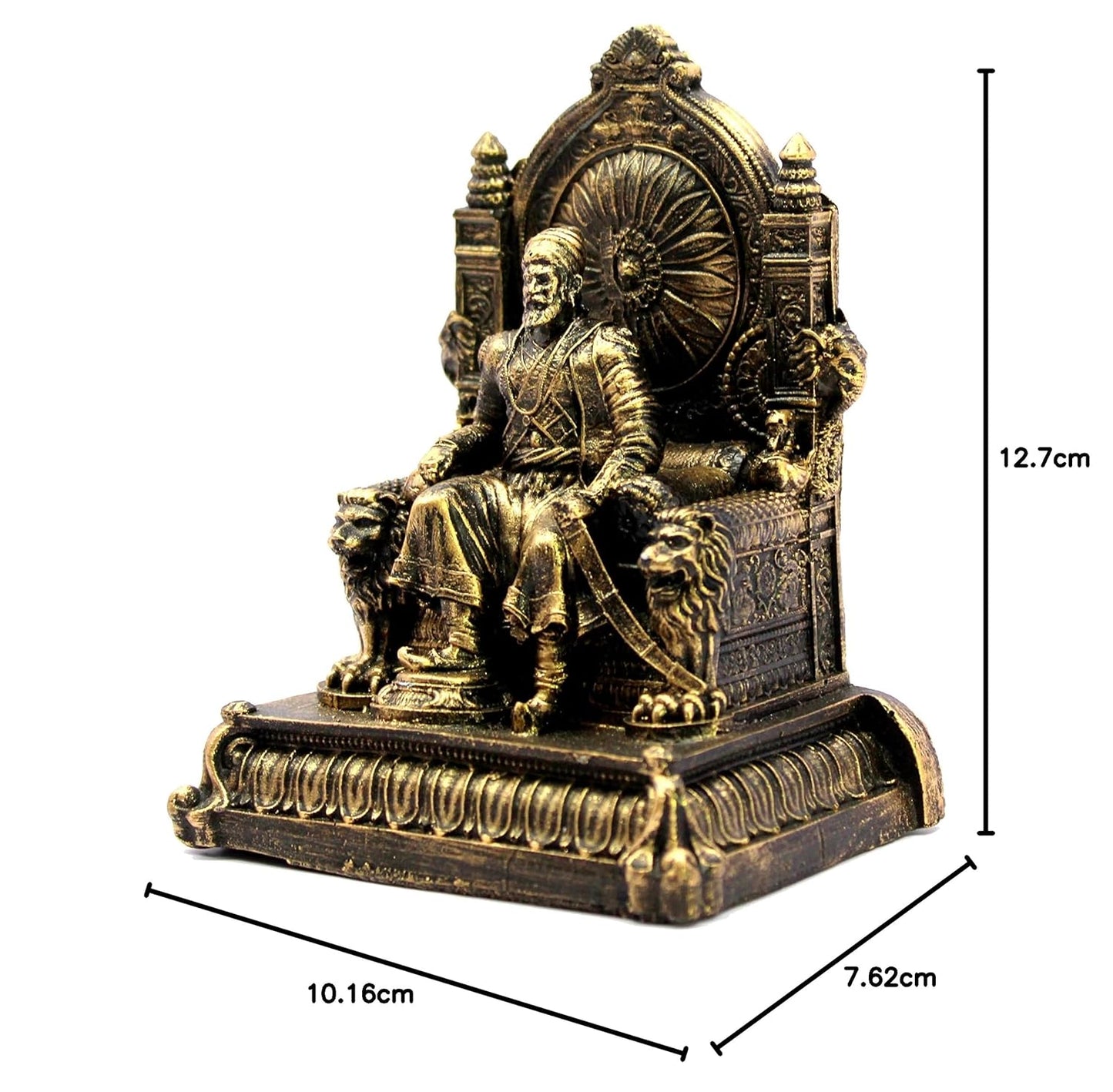 eSplanade Resin Chhatrapati Shivaji Maharaj Statue Idol Sculpture Showpiece Figurine Murti - Golden - 5" Inches