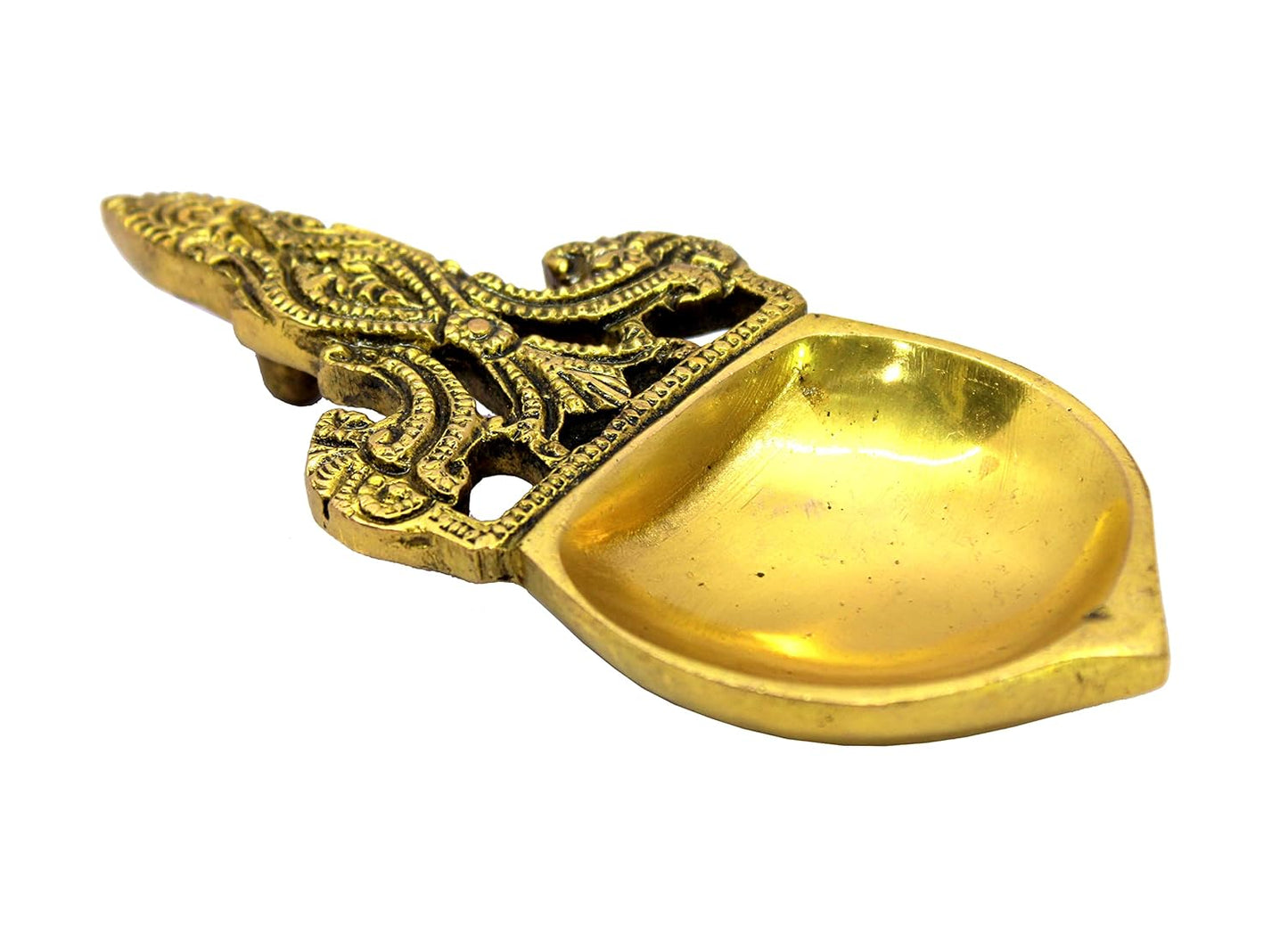 eSplanade - Brass Diya to burn Dhoop Kapoor | Oil Lamp | Deepam | Deepak | Kuthu Vilakku | Pooja Articles | 5.75" Inches Length