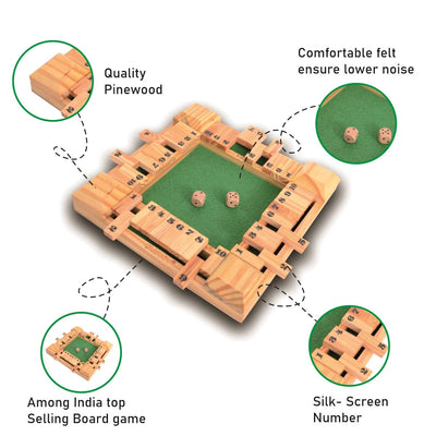 Clapjoy Table top Board Games for Adults & Kids Toy Perfect for Family, Picnic, Birthday Gift and Return Gift (Slingo & Shut The Box) Air Hockey, 2 Player, 59 L x 31 W Cm