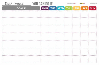 MFM Toys XOXOMags Magnetic Planner for Fridge - Rewriteable (Goal Tracker)