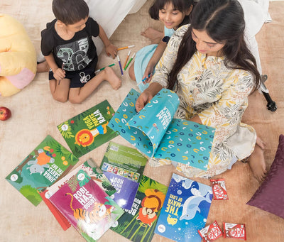 Yug Animal Series: Eight Combo Story Books for Kids - Illustrated Animal Moral Stories with Colourful Pictures - Fun Learning Book for 3+ Year Old Children with Colouring Sheet - Bedtime Stories