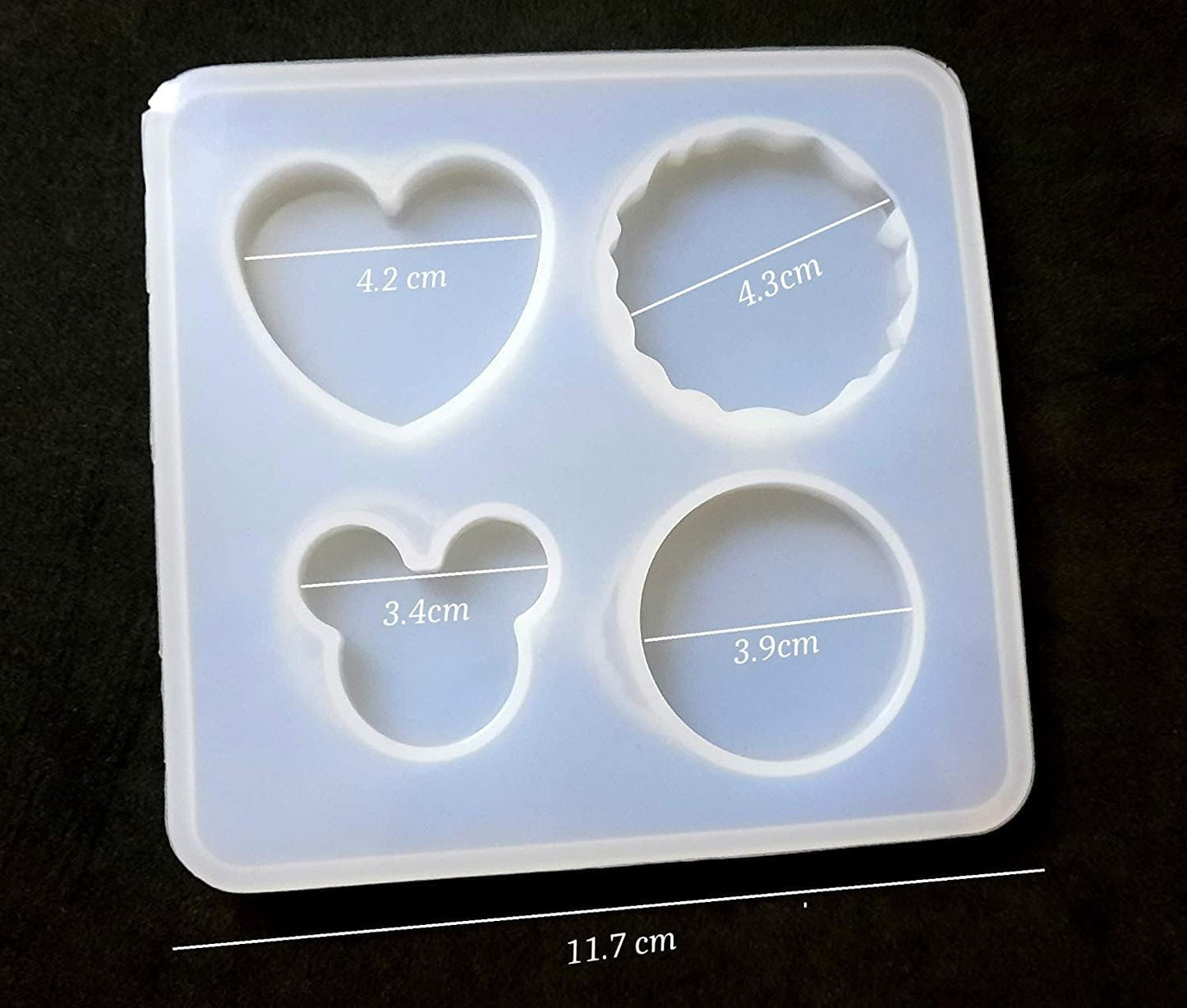 IVEI Keychain Making Resin Mold Silicone Set of 2 for Crafting, Keychains, Pendant, Jewelry, Earrings Making – DIY Home Decoration Tools, Resin Tools, Christmas Birthday Gifts – Round, Heart, Agate, Hexagon & Mickey Shaped Keychain