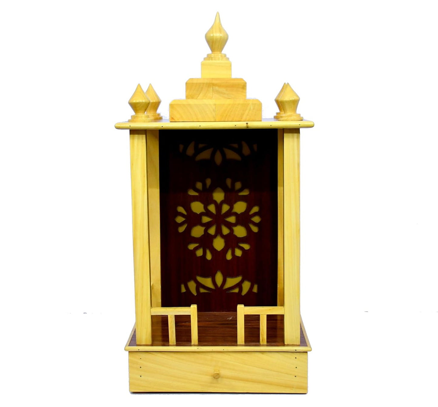 ESPLANADE Beautiful Wooden Mandir for Home, Temple for Home with Storage Drawer, Puja Mandir Stand, Pooja Items for Pooja Room, Devghar, Temple for Office