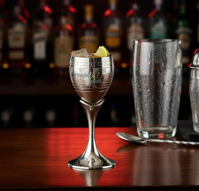 ESPLANADE Brass Engraved Wine Glass, Metal Goblet, Champagne Flutes, Royal Medieval Chalice Vintage Coupe, Diwali Gift, Wedding Anniversary Gift