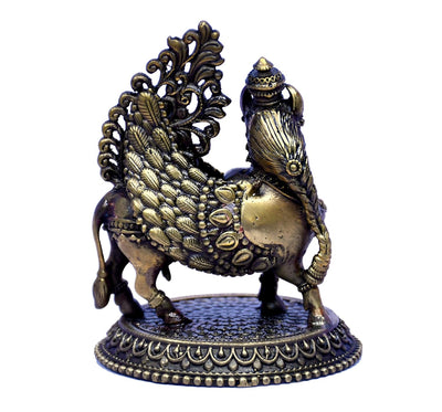 ESPLANADE Brass Kamadhenu Cow Murti - 4" Nandi Kamadhenu Idol with Wings & Face, House Warming Gifts, Good Luck Home Décor Gift Items, Feng Shui Vastu