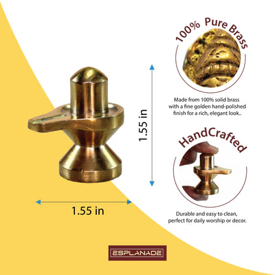 ESPLANADE Brass Shiva Lingam Idol 2.5 in Car Dashboard God Idol for Home for Desk Decor | Antique Decor Item | Home Decor Gift Showpieces