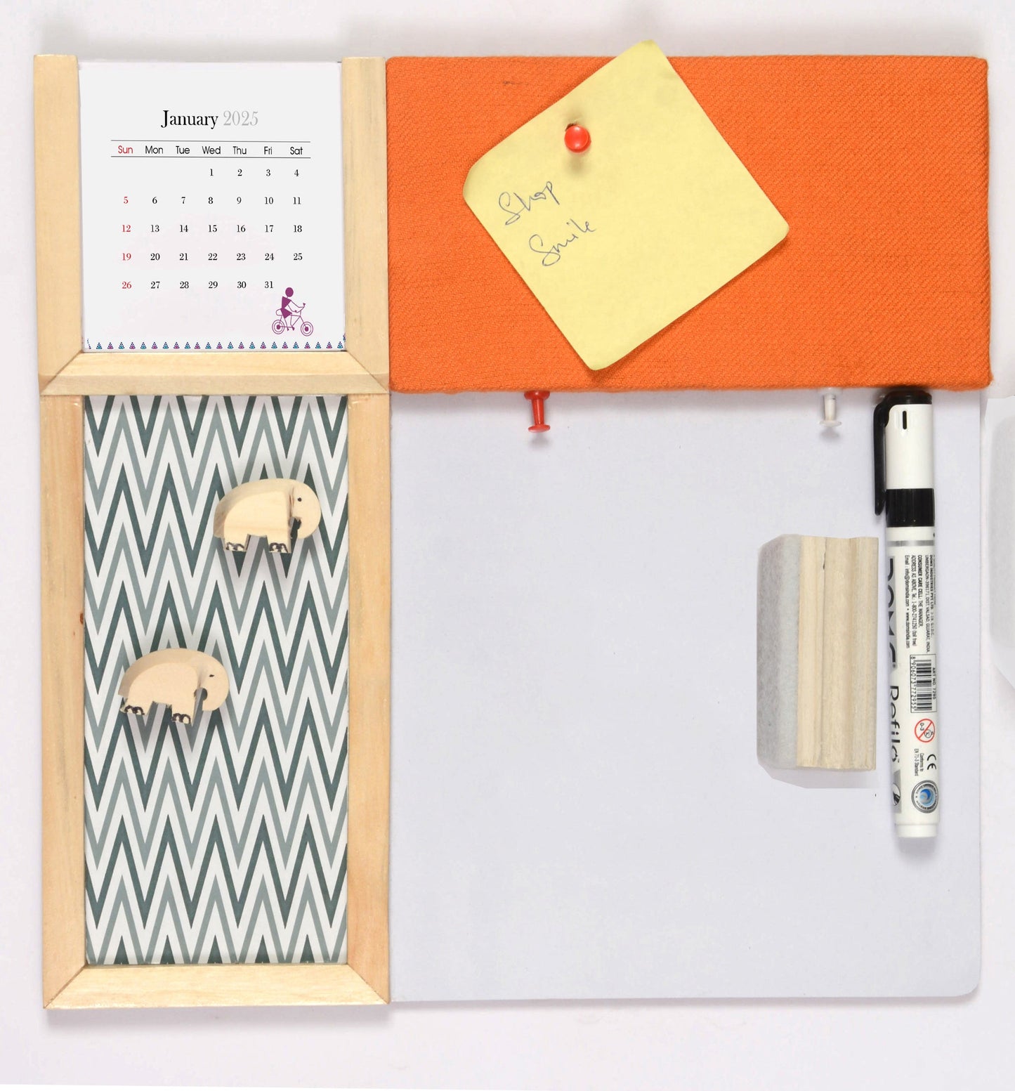 IVEI Combination Board with Magnet Board, Pin Board & Whiteboard - Innovative Organizer for Kids and Adults To-Do Boards – Best Gift for Home, Office, School (11.5 in x 11.5 in)