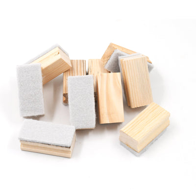 IVEI Wooden Mini Dusters for Blackboards and Whiteboards | Set of 3 | Marker and Chalk Eraser for Classroom, School, Home and Office use | Teaching Tools for Teachers and Students (3)