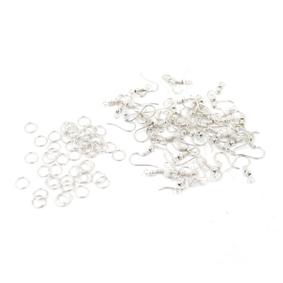 IVEI DIY Earring Hooks & Jump Rings for Jewellery Making – Bulk Pack | DIY Projects, Quilling & Craft | Ideal for Artists, Professionals, Kids (50 Silver)